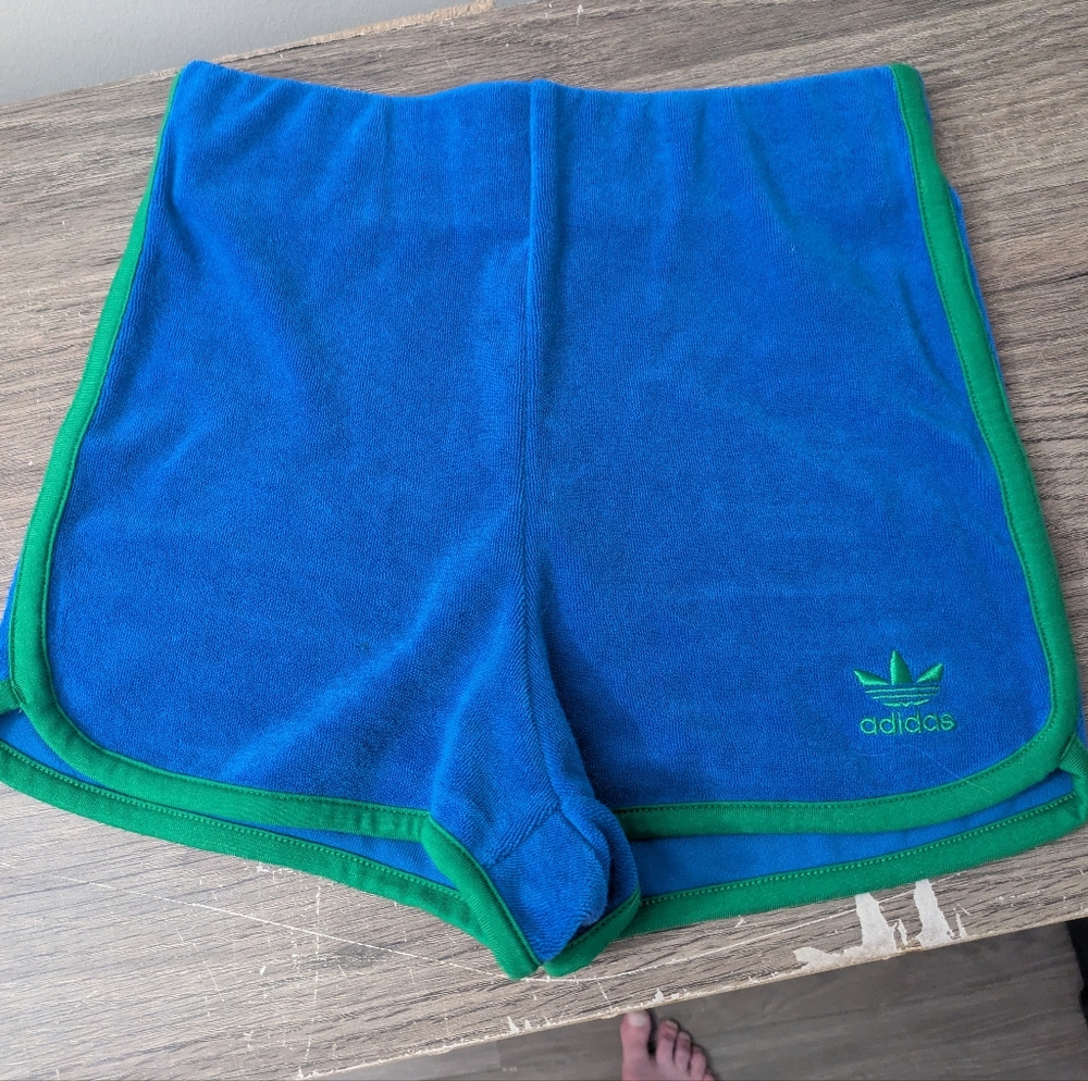 Nwot High Waisted Retro Style Shorts Towel Material Size Xs Perfect Condition